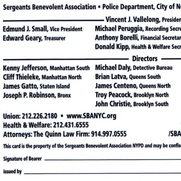NYC NYPD SBA SERGEANTS MINI NOVELTY FAMILY MEMBER WALLET FREE 2025 COURTESY - Picture 3 of 3